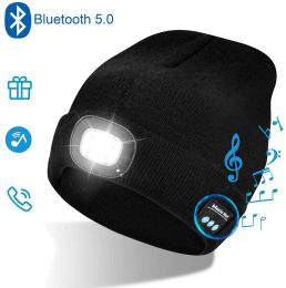 Bags Unisex Bluetooth Beanie Hat Led Beanie Hat,wireless Headphone Beanie Usb Rechargeable Lighted Cap with Builtin Hd Stereo Speak
