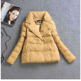 Leather Winter Jacket Coat Women Parka Cotton Clothing Short Autumn and New Style Slim Ladies Thin