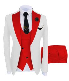 Suits Men Coat Business Formal Slim Fit Suit Costumes Pour Homme Set Party Vest Pants Wedding 3pcs Blazer Verde Hombre Terno Masculino