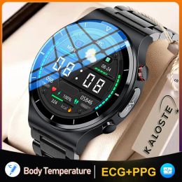 Watches Health Smart Watch Men ECG+PPG Body Temperature Blood Pressure Heart Rate IP68 Waterproof Wireless Charger Smartwatch 360*360 HD