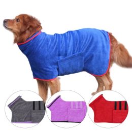 Towels Dog Bathrobe Microfiber Dog Quick Drying Coat Super Absorbent Luxurious Soft Pet Bath Towel Adjustable Warm Dog Bathing Supplies