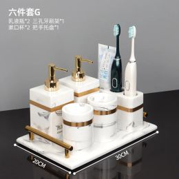 Holders Bathroom Luxury Resin Shelf, Toothpaste Storage Tray, Toothbrush Holder, Soap Mat, Lotion Bottle, Tray