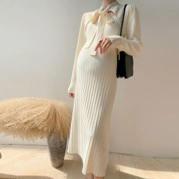 Dresses Maternity Clothes Autumn Winter Pregnant Women Sweater Knit Skirt Wear Maternity Dress Outside Wear A Base Casual Dress