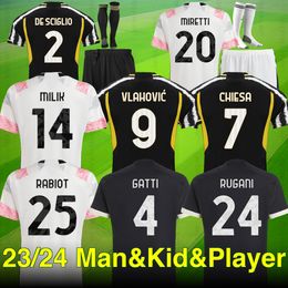 23 24 Juve Zebra Soccer Jerseys-VLAHOVIC, CHIESA, MILIK, RABIOT, MIRETTI, LOCATELLI, GATTI, RUGANI, CAMBIASO Editions.Premium for Fans - Home, Away, Third Kits, Kids' Collection