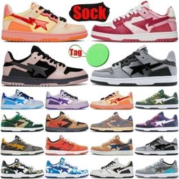 Bapestass Sk8 Shoes Sta for Platform Sneakers Black Camo Orange Purple Mens Womens jogging sneakers Trainers shoes Luxury Plate-forme ape running sneakers big size