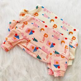 Rompers Print Dog Pyjamas Jumpsuit Pure Cotton Pet Dog Clothes For Small Medium Dogs Wrapped Belly Puppy Pyjamas Pijamas Dachshund Yorks