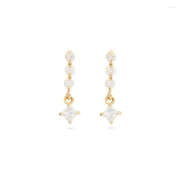 Dangle Earrings ISUEVA Gold Plated Cute Chain Star For Women Exquisite Zircon Piercing Stud 2024 Fashion Jewellery