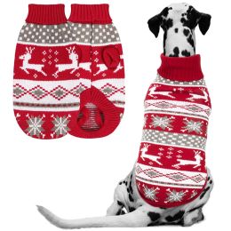 Sweaters Christmas Dog Sweater Medium Large Dogs Reindeer Snowflake Knit Sweater Xmas Holiday Pet Clothes Turtleneck Knitwear Pullover
