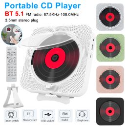 Speakers Portable CD Player With Bracket Wall Mounted Music Players Bluetooth 5.1 FM Radio Stereo Speaker CD Players With Remote Control