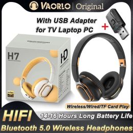 Headphones H7 Tv Bluetooth Headphones Wireless Headphon with Mic USB Adaptor Headset Noise Cancelling Stereo Foldable Bass for TV Earphone