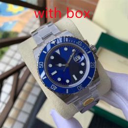 Mens Watches 40mm Automatic Mechanical Watch Full 904L Stainless Steel Blue Black Ceramic Sapphire WristWatches Super luminous montre de luxe Gifts xb02 B4