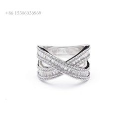 RTS Baguette Eternity Moissanite Jewelry White Gold 14K Gold Plated Sterling Sier Cuban Hip Hop Rings