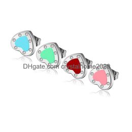 10Mm Heart Earring Women Couple Blue Flannel Bag Stainless Steel Thick Piercing Body Jewellery Gifts For Woman Accessories Drop Delivery Dhzrg
