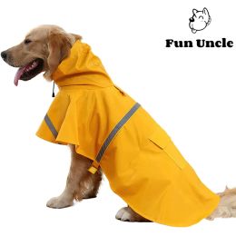 Raincoats Pet Dog Raincoat Adjustable Pet Water Proof Clothes Lightweight Rain Jacket Poncho Hoodies with Strip Reflective