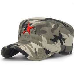 Ball Caps Military Hats Army Hat Camouflage Baseball Cap Flat Bill Embroidered Classic Cotton Top Adjustable Camo Cadet