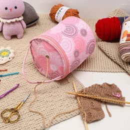 Storage Bags 14x14x15cm Small Yarn Bag Empty Flower Knitting Tote Waterproof Crochet Hooks For Sewing Accessories Tools
