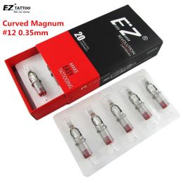 Needles EZ Revolution Tattoo Needles Cartridge Magnum Curved # 12(0.35 mm ) MTaper 3.5 mm for System Cartridge machine grip 20 pcs /box