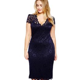 Dresses Clothes for Chubby Big Size Summer Dress 2022 Sexy Women Casual Short Sleeve Beach Solid Black Lace Dress Vestidos Plus Size