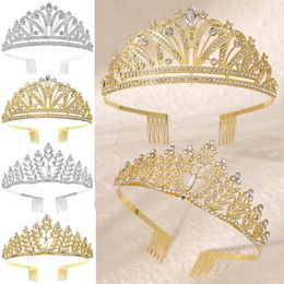 Crystal Tiara Crown Luxury Headband Princess Elegant Crown with combs for Women Girls Bridal Wedding Prom Birthday Party