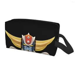 Cosmetic Bags Travel UFO Robot Grendizer Goldorak Toiletry Bag Kawaii Mazinger Z Makeup Organiser Women Beauty Storage Dopp Kit Box