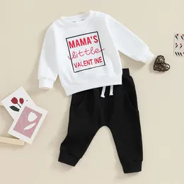 Clothing Sets Toddler Baby Boy Valentines Day Clothes Long Sleeve Letter Sweatshirt Stretch Jogger Pants Infant Fall Winter Outfit