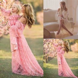 Dresses Maternity Photography Props Pregnancy Fancy Dress Lace Robe Strapless Maxi Gown Maternity Dress Split Front Women Long Dress