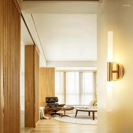 Wall Lamp Biewalk Modern Nordic Gold Acrylic Bedroom Headboard Living Room Background Simple LED Interior Lighting Fixtures