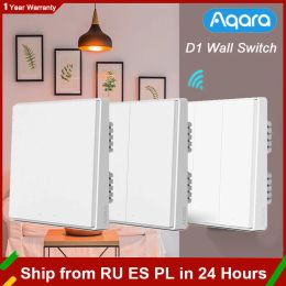 Control Aqara D1 Wall Switch Smart Home Light Control Without Neutral Single Fire Wire Zero Line ZigBee Wireless Key Switches Mi Home