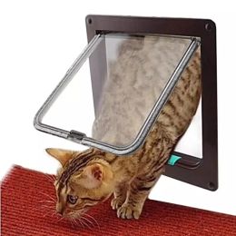 Ramps Cat Flap Door with 4 Way Security Lock, ABS Gate Door for Dog, Cats Animal Small Pet