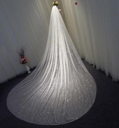 3 Metres Sparkle Tulle Bridal Veil Long Bling Bling Luxury Wedding Veils Bridal Accessories Cathedral Length In Stock 1 Tier Bride6939413