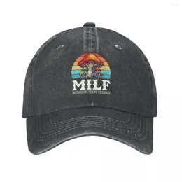 Ball Caps Milf Mushrooms Id Like To Forage Men Women Baseball Cap Distressed Denim Hat Casual Outdoor Activities Gift Snapback