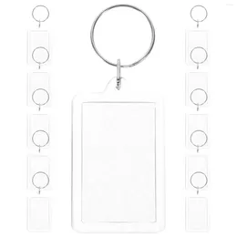 Keychains 30 Pcs Po Frame Key Ring Fob Keychain Picture Holder Blanks Acrylic Bulk Keyrings