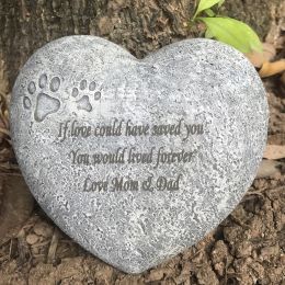 Gravestones Personalised Pet Memorial Stones, Heart Shaped Dog Grave Marker, Custom Dog Garden Tombstone with Any MessagePet Sympathy Gift