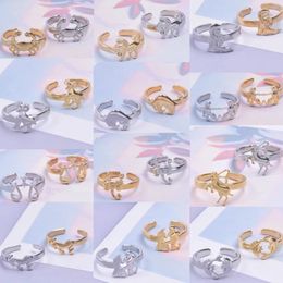 Cluster Rings 5pcs 12 Constellations Stainless Steel For Women Gold Color High Quality Anti Stress Knuckle Men's Feamle Jewelry