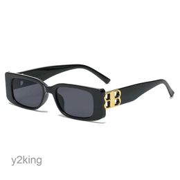 Sunglasses Custom Retro Small Rectangle Shades Brand Designer b Luxury Square Champagne Personality Bb Glasses AGPB