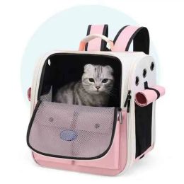 Strollers Ventilation Large Capacity Cat Carrier Backpack Adjustable Strap Pet Carrying Bag Foldable Cat Backpack for Outdoor Travel