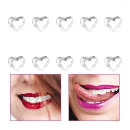 Nail Art Decorations 10 Pcs Detachable Dental Drill Stickers Rhinestones For Makeup Crystal Tooth Jewellery