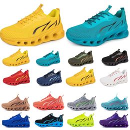 running shoes for mens womens black white red bule yellow Breathable comfortable mens trainers sports sneakers 16