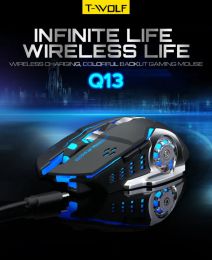 Mice 2.4Ghz Wireless Gaming Mouse 2400dpi Rechargeable 7 Colour Backlit Breathe Comfort Gamer Mice for Computer Desktop Laptop MAC OS