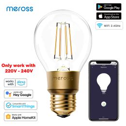 Control Meross HomeKit Smart Led Bulb E27 Base Wifi Dimmable LED Lamp 6 W Voice Control With Siri Alexa Google Assistant SmartThings