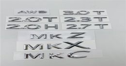 For Lincoln MKX MKZ MKC 20T 23T 27T 20H AWD Letters Rear Trunk Lid Emblem Tail Logo Side Door Nameplate Sign1788385