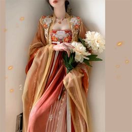 Chinese Hanfu Dress Carnival Fairy Cosplay Embroidered Ancient Costume Pink Loosesleeved Elegant Woman Dance 240220