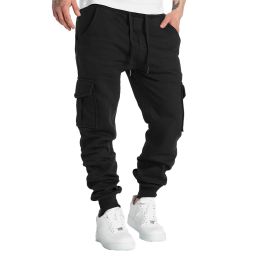 Pants Men's Casual Loose Cargo Pants Joggers Workout Solid Breathable Multi Pockets Elastic Sweatpants Sports Trousers Pants Clothing