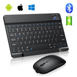 Combos Bluetooth Wireless Keyboard for Tablet ipad Spanish Keyboard and Mouse Mini Russian Keyboard Kit for ipad Pro 12 9 Air 4 S6 Lite