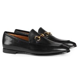 Loafers tasarımcılar erkekler giyinmiş ayakkabı jordaan princetown metal zincir katır terlik deri loafer katırlar terlik moda konfor kayma dairelerde gündelik ayakkabı 01