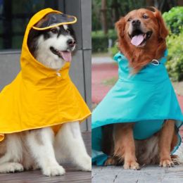 Raincoats ANDRALYN PU Outdoor Pet Clothing Golden Hair Labrador Dog Raincoat Belly Protector Large Dog Supplies