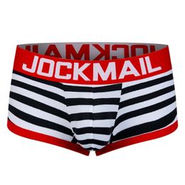 Jockmail Brand Boxers Sexiga män underkläder rygglösa öppna trosor JM404