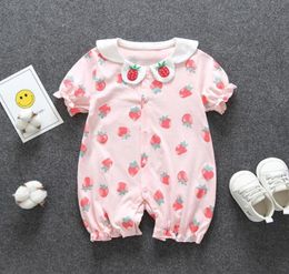 Retail new baby girls boys clothes cute Strawberry baby romper high quality cotton one piece Jumpsuit newborn baby girl clothe5178455
