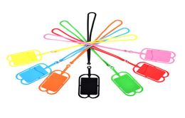 Fashion Lanyards Cell Phone Silicone Holder Wallet Case Credit ID Card Bag Pocket Lanyard For iPhone 6 7 8 Plus XR Huawei Xiaomi6659999