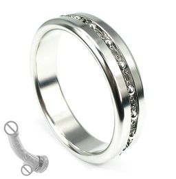 Stainless steel Cockring with lace chain penis scrotum bangdage ring ejection delay for men sex toy7343682